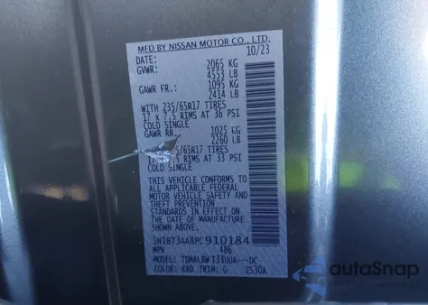 2023 Nissan Rogue S Fwd from USA, damaged, VIN 5N1BT3AA8PC910184